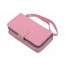 iPhone 6 6s Plus 5.5 - 2 in 1 PU Leather Flip Zipper Wallet Protective Cover Case with Wrist Strap - Pink